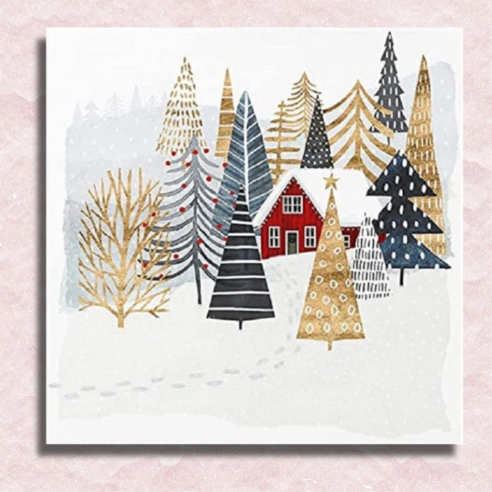 Easy Painting Winter Time Canvas - Paint by numbers