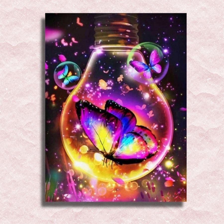 Electric Butterfly Bulb Canvas - Paint by numbers