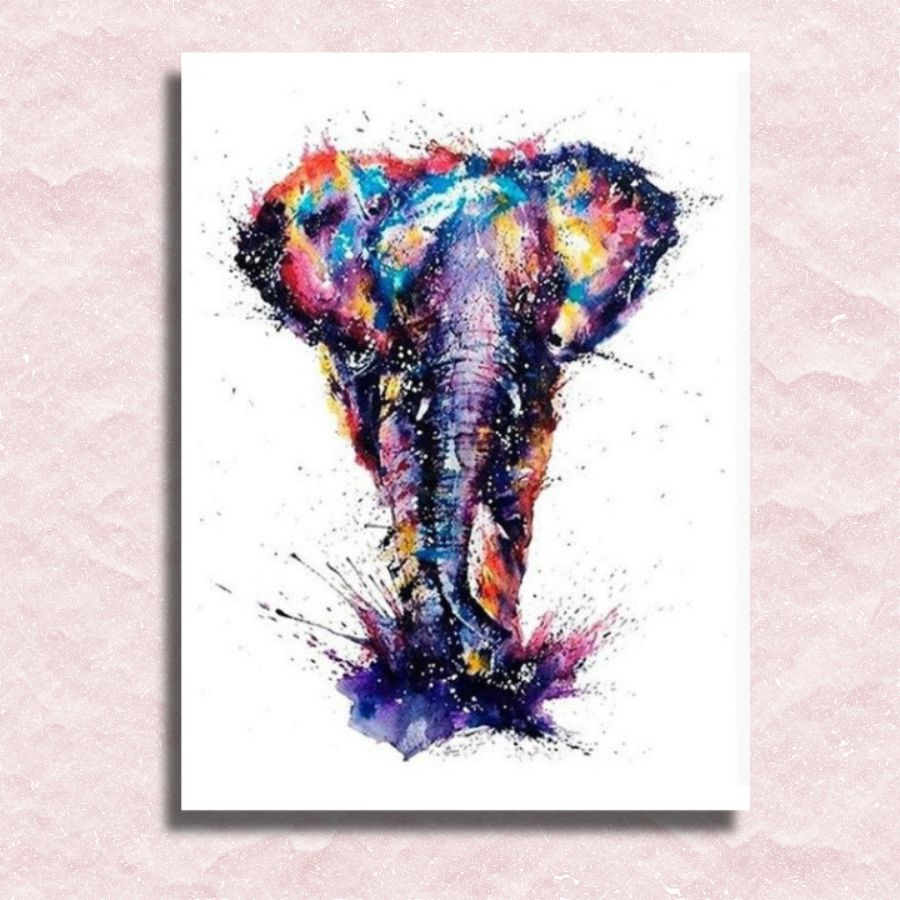 Elephant Color Splash Canvas - Paint by numbers