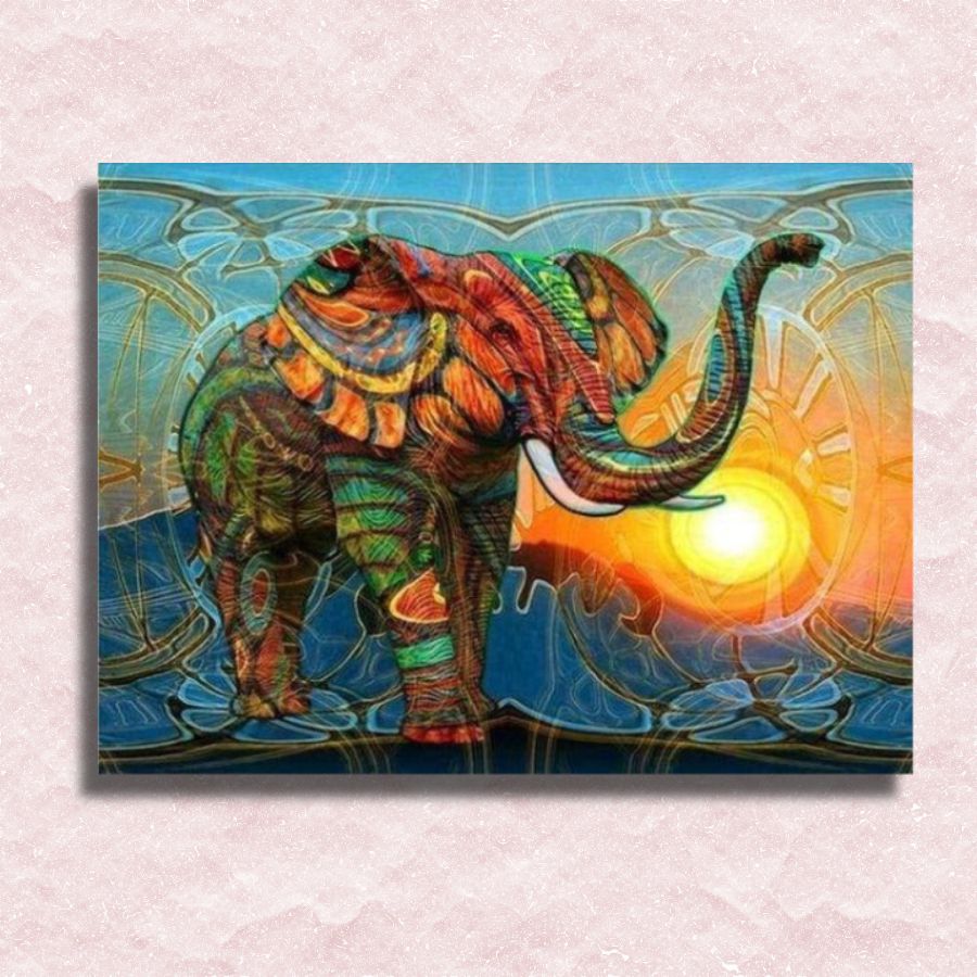 Ethnic Elephant Canvas - Paint by numbers