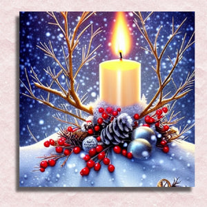 Festive Candle Canvas - Paint by numbers