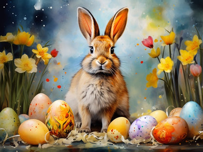Festive Spring Rabbit - Paint by numbers