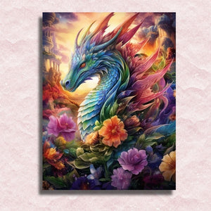 Floral Dragon Canvas - Paint by numbers