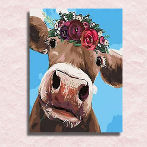 Flower Cow Canvas - Paint by numbers