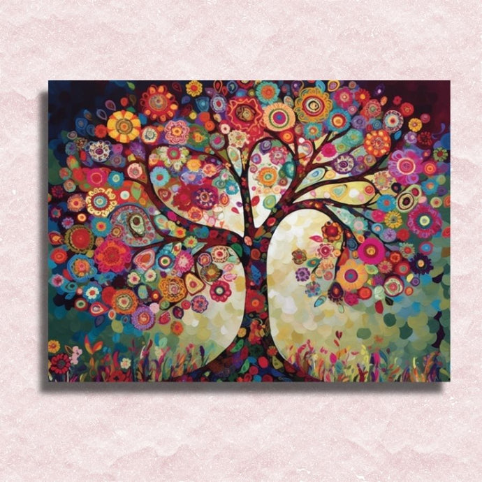 Flower Mandala Tree Canvas - Paint by numbers