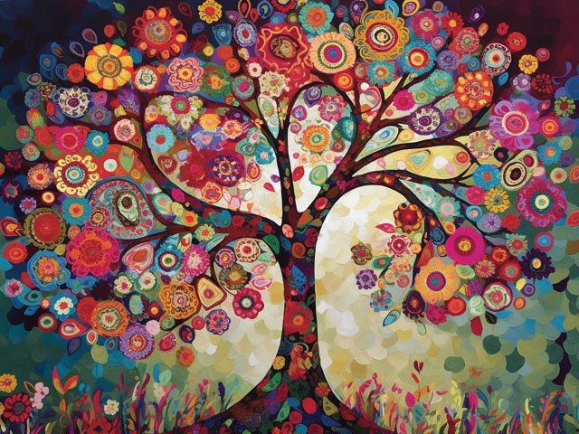 Flower Mandala Tree - Paint by numbers