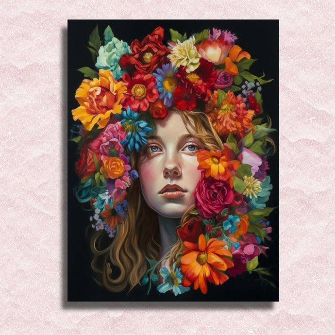 Flowery Lady Canvas - Paint by numbers