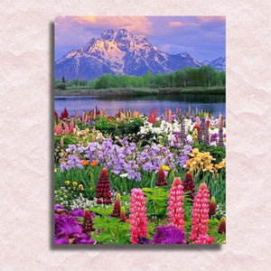 Flowery Landscape Canvas - Paint by numbers