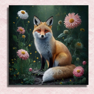 Fox the Queen of Flowers Canvas - Paint by numbers