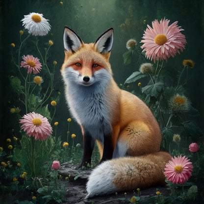 Fox the Queen of Flowers - Paint by numbers