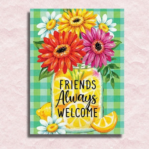 Friends Are Always Welcome Canvas - Paint by numbers