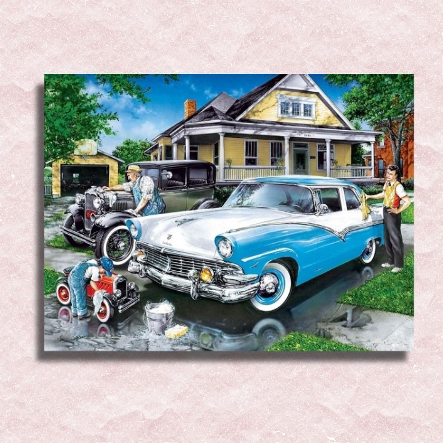 Good Old Cars Canvas - Paint by numbers