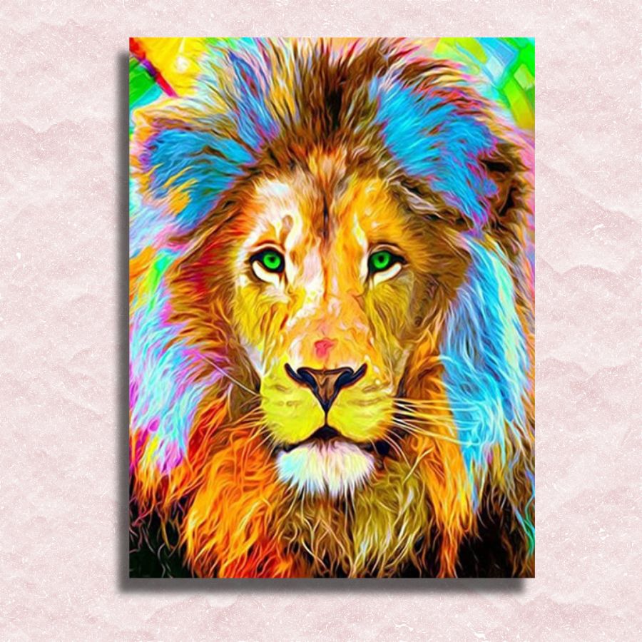 Green Eyed Lion Canvas - Paint by numbers