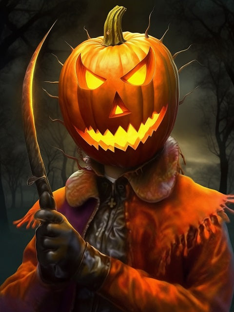 Halloween Pumpkin Murderer - Paint by numbers