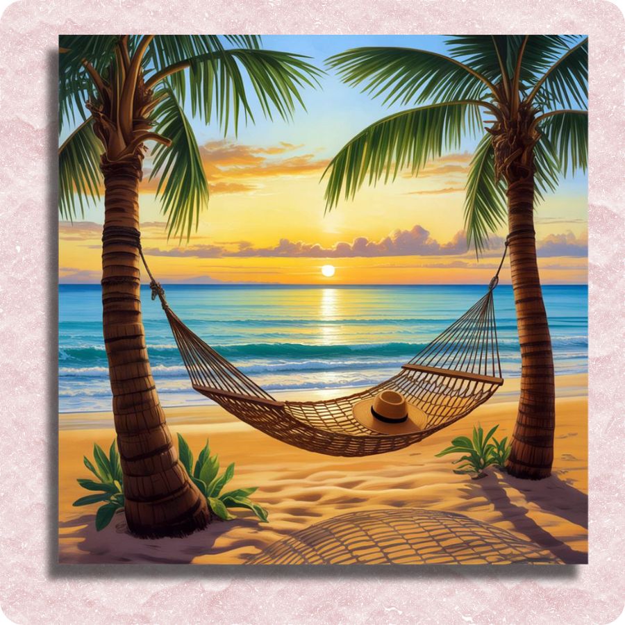 Hammock on the Beach Canvas - Paint by numbers