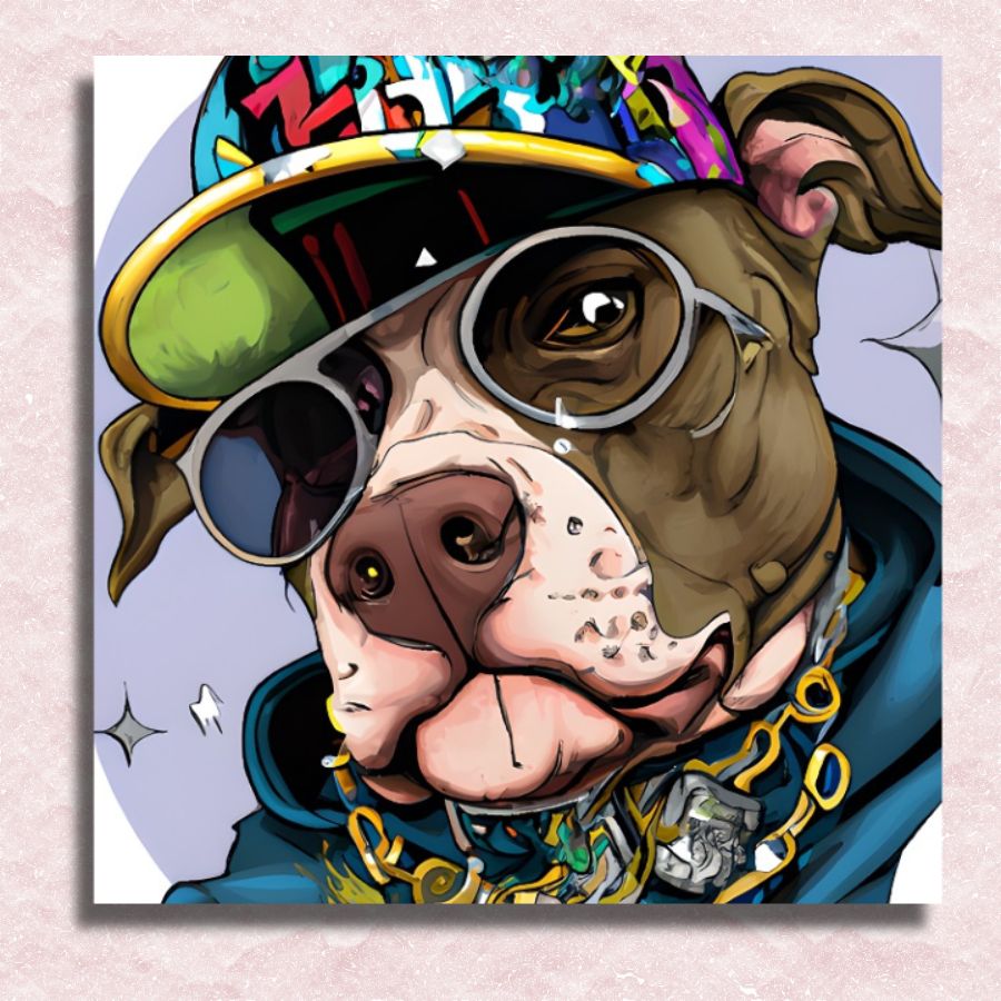 Hip Hop Pitbull Canvas - Paint by numbers
