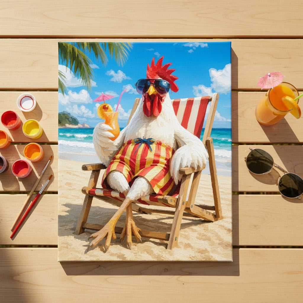 Holiday rooster - Paint by numbers kit