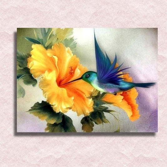 Hummingbird on Flower Canvas - Paint by numbers