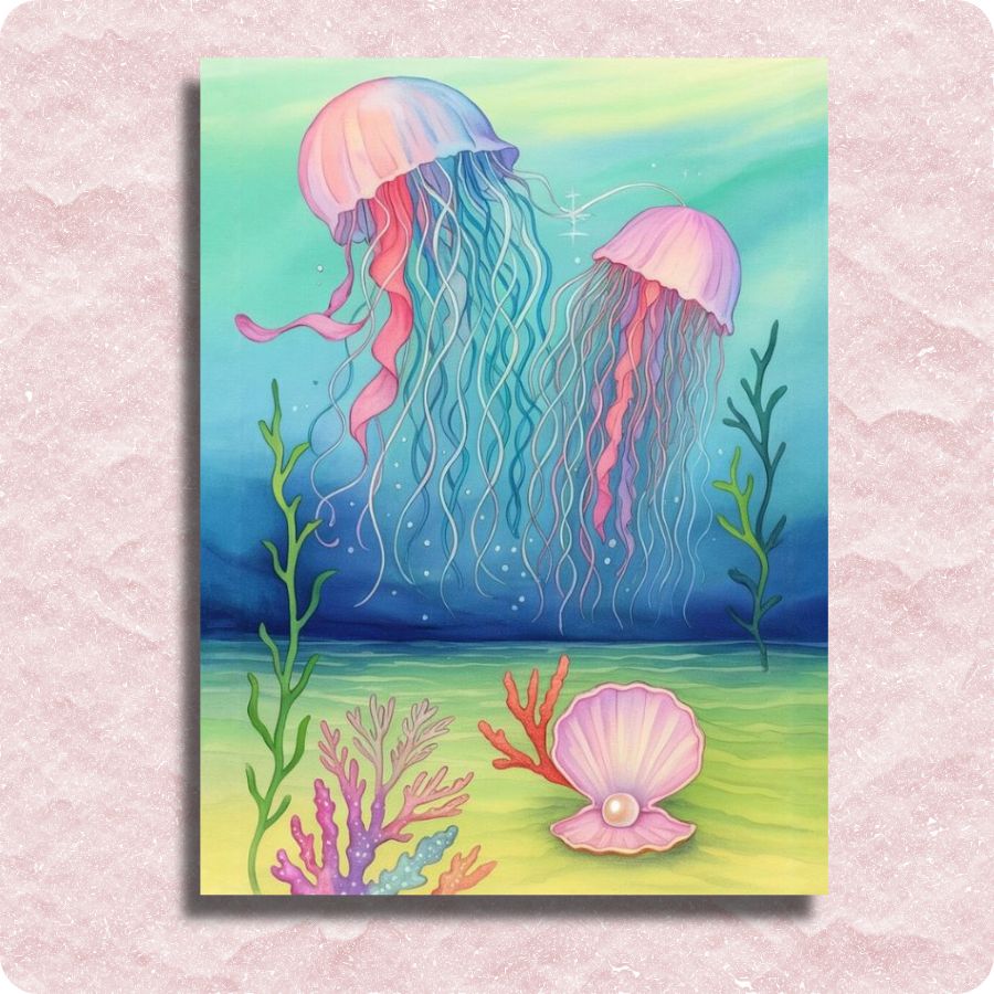 Jellyfish in the Sea Canvas - Paint by numbers