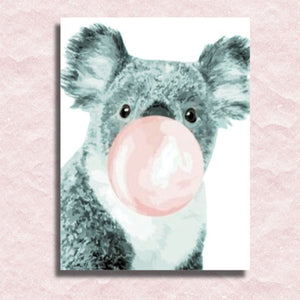 Koala Bubble Gum Canvas - Paint by numbers