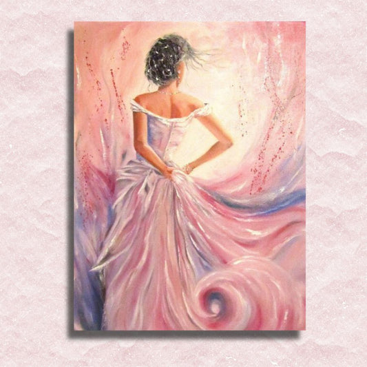 Lady in Pink Dress Canvas - Paint by numbers