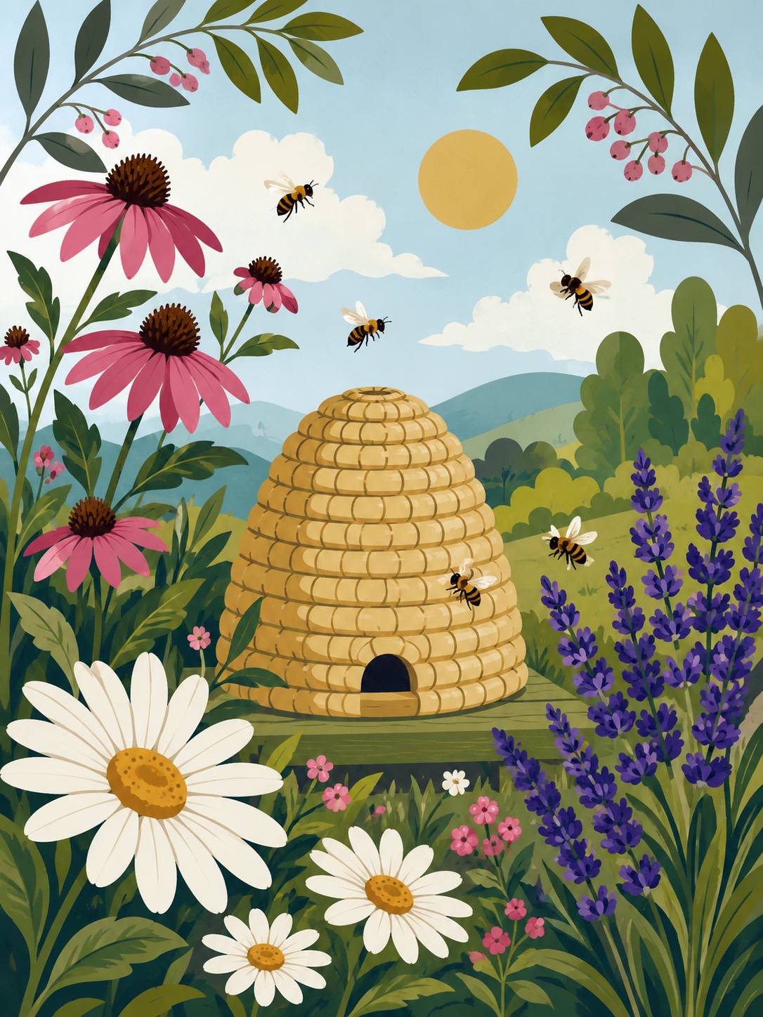 Beehive Garden - Paint by Numbers
