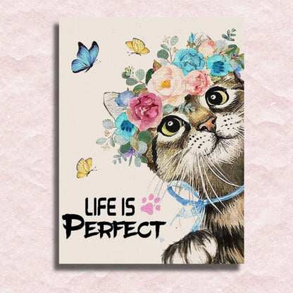 Life is Perfect with Cats Canvas - Paint by numbers