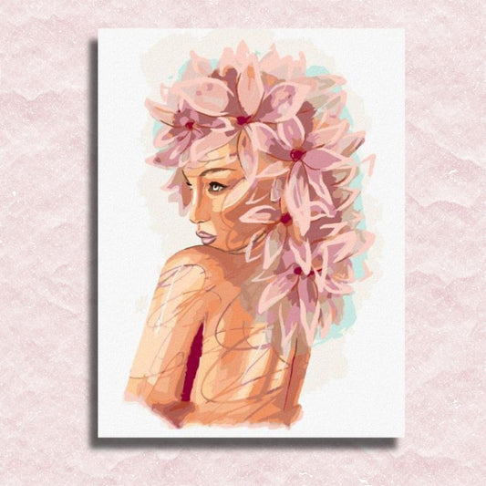 Lovely Lady in Pink Canvas - Paint by numbers