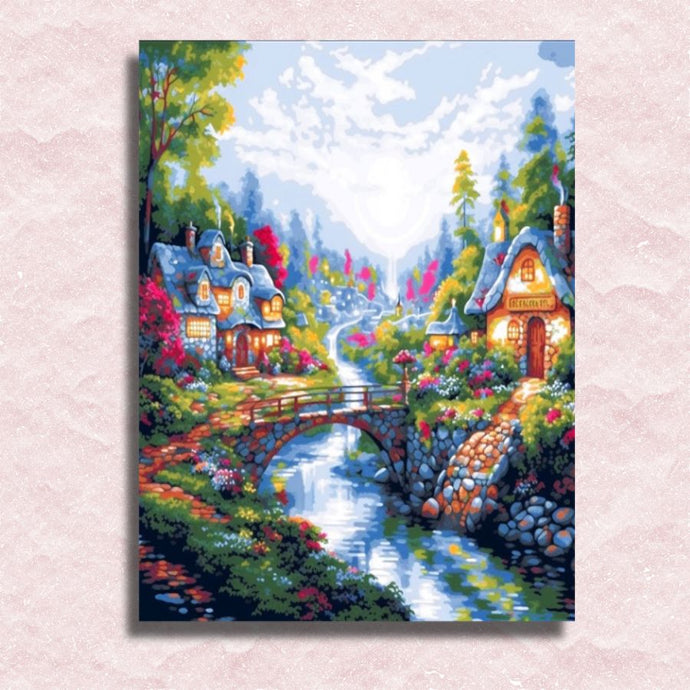 Lovely Spring Village Canvas - Paint by numbers