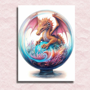Magical Crystal Ball Dragon Canvas - Paint by numbers