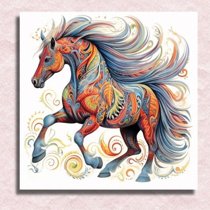 Mandala Horse Canvas - Paint by numbers
