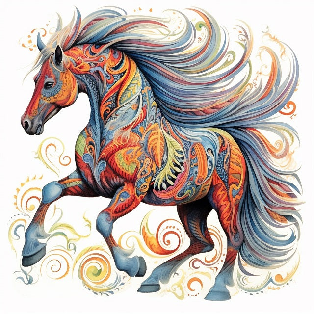 Mandala Horse - Paint by numbers