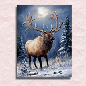 Mighty Elk in his Kingdom Canvas - Paint by numbers