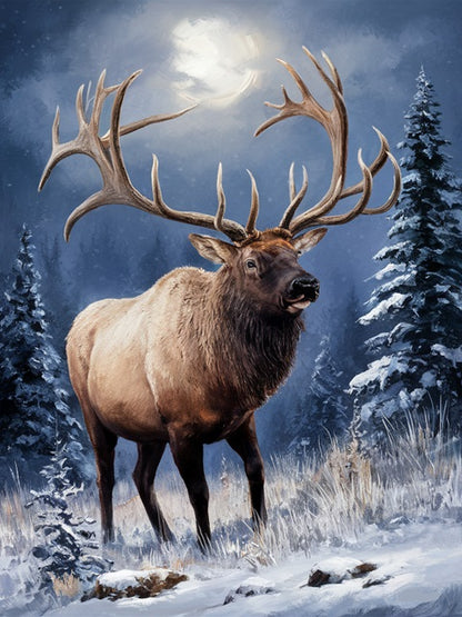 Mighty Elk in his Kingdom - Paint by numbers