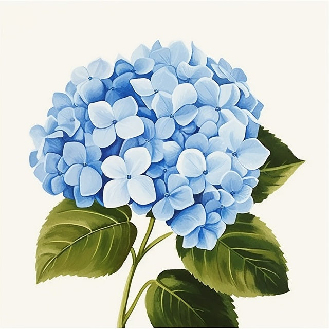 Mini Blue Hydrangea - Painting by numbers shop