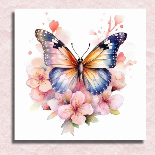 Mini Butterfly Cherry Blossoms Canvas - Paint by numbers