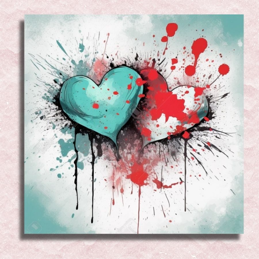 Mini Hearts Canvas - Paint by numbers