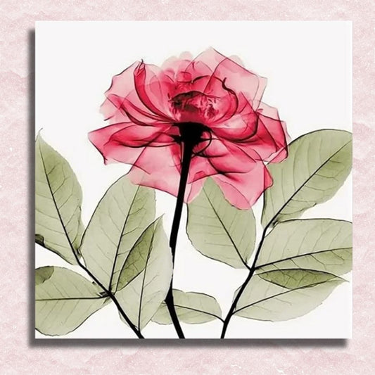 Mini Red Rose Canvas - Paint by numbers