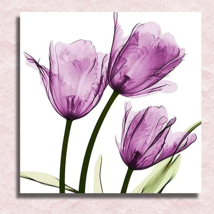 Mini Violet Tulips Canvas - Paint by numbers