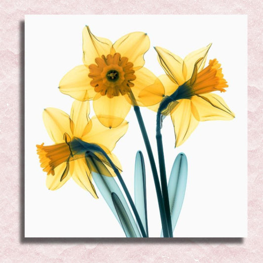 Mini Yellow Daffodils Canvas - Paint by numbers