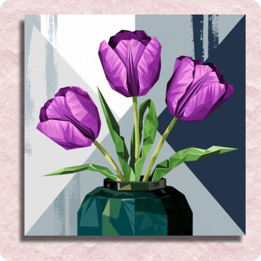 Modern Amethyst Tulips Canvas - Paint by Numbers