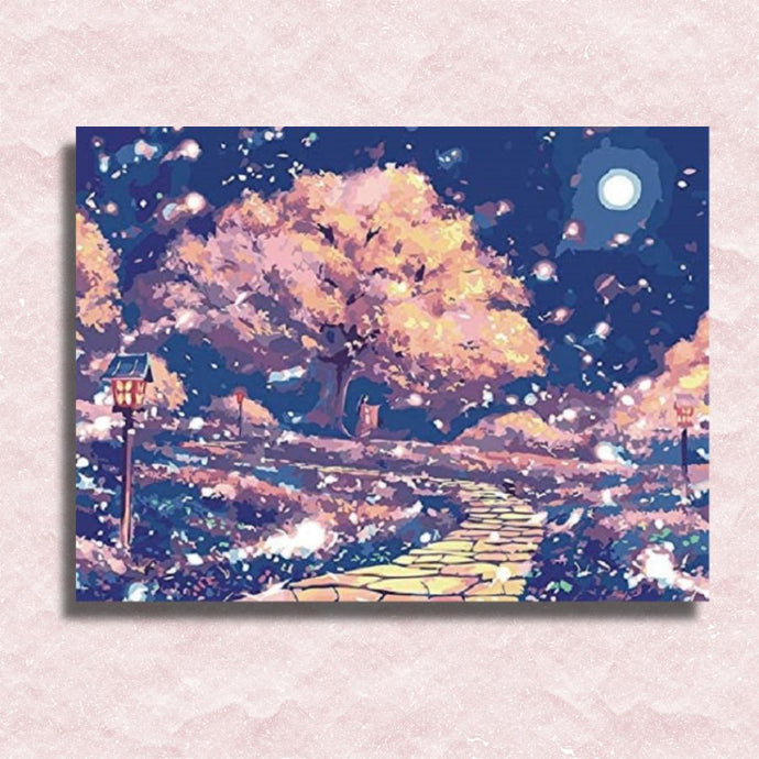 Moonlit Blossom Canvas - Paint by numbers