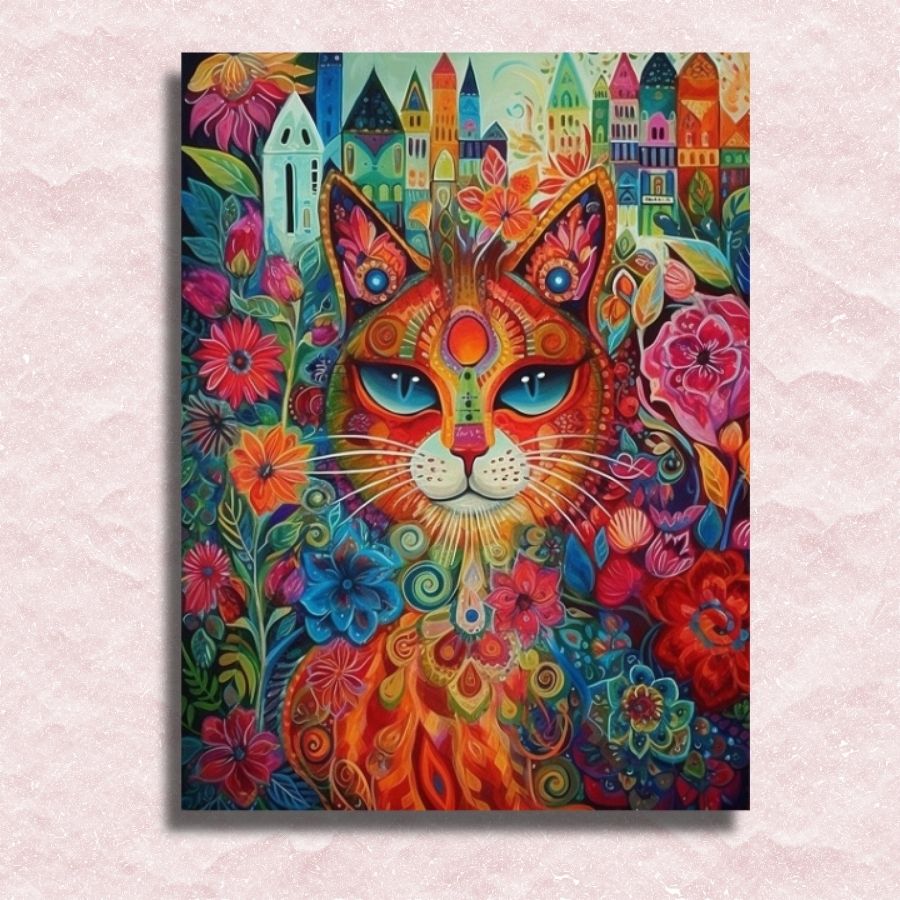 Mosaic Folk Art Canvas - Paint by numbers