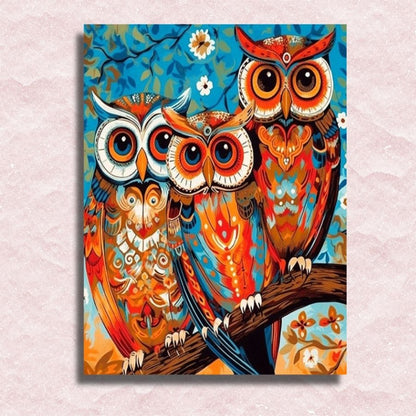Mosaic Owls Canvas - Paint by numbers