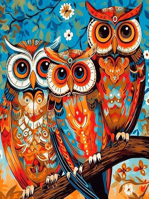 Mosaic Owls - Paint by numbers