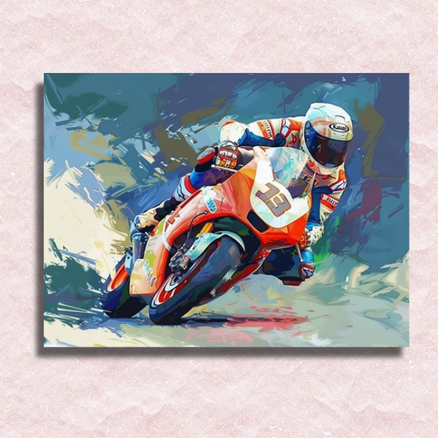 Motorcycle Racer Canvas - Paint by numbers