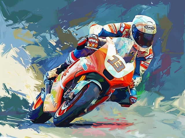 Motorcycle Racer - Paint by numbers