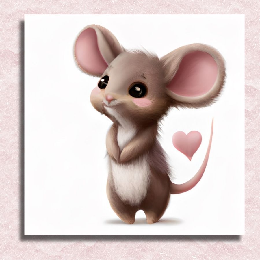 Mouse in Love Canvas - Paint by numbers
