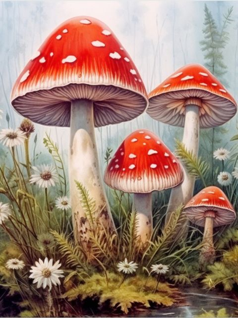 Mushrooms - Paint by numbers
