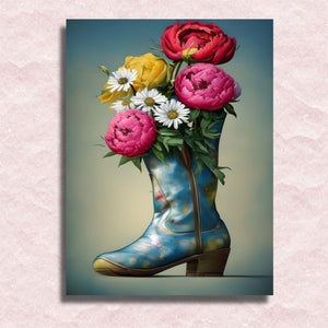 My Vintage Boot is Blooming Canvas - Paint by numbers